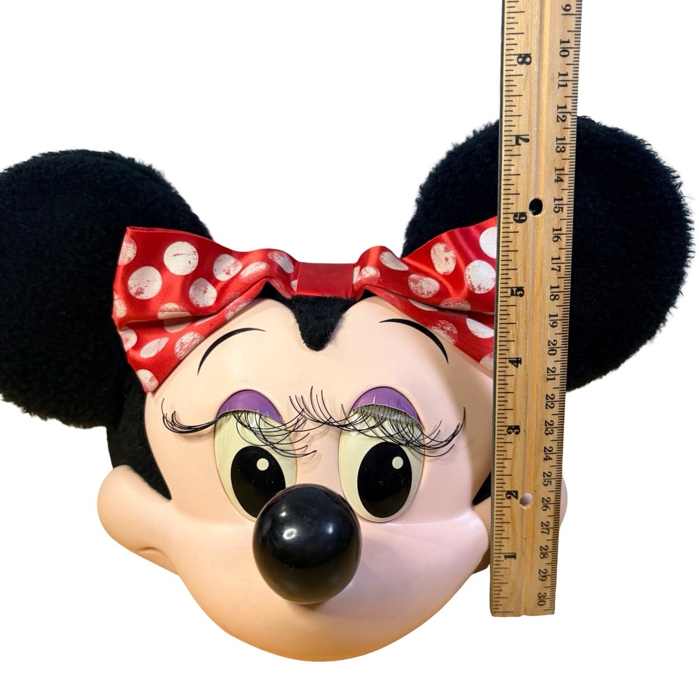 Vtg 1990s Disney‎ Minnie Mouse 3D Face Snapback Hat Mesh Trucker Made in USA Cap - Picture 12 of 12